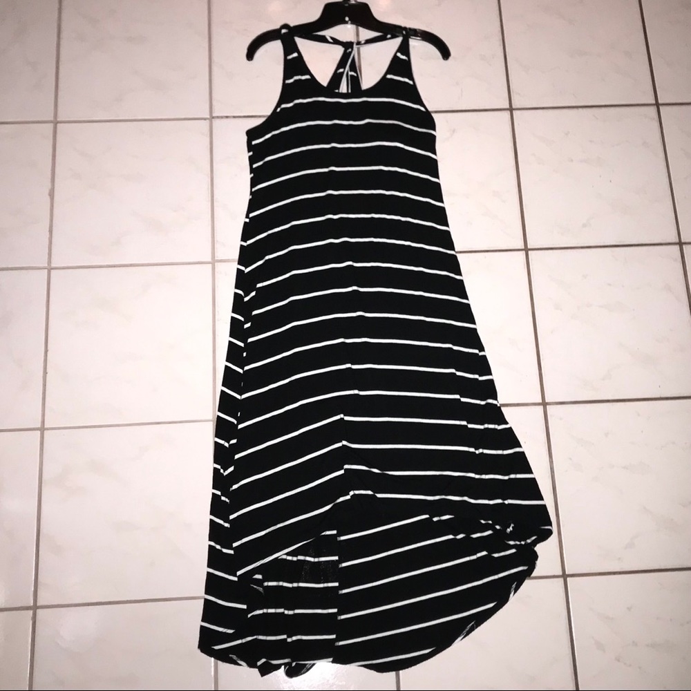 ⚡️Black and White Striped Maxi Dress High Low⚡️
